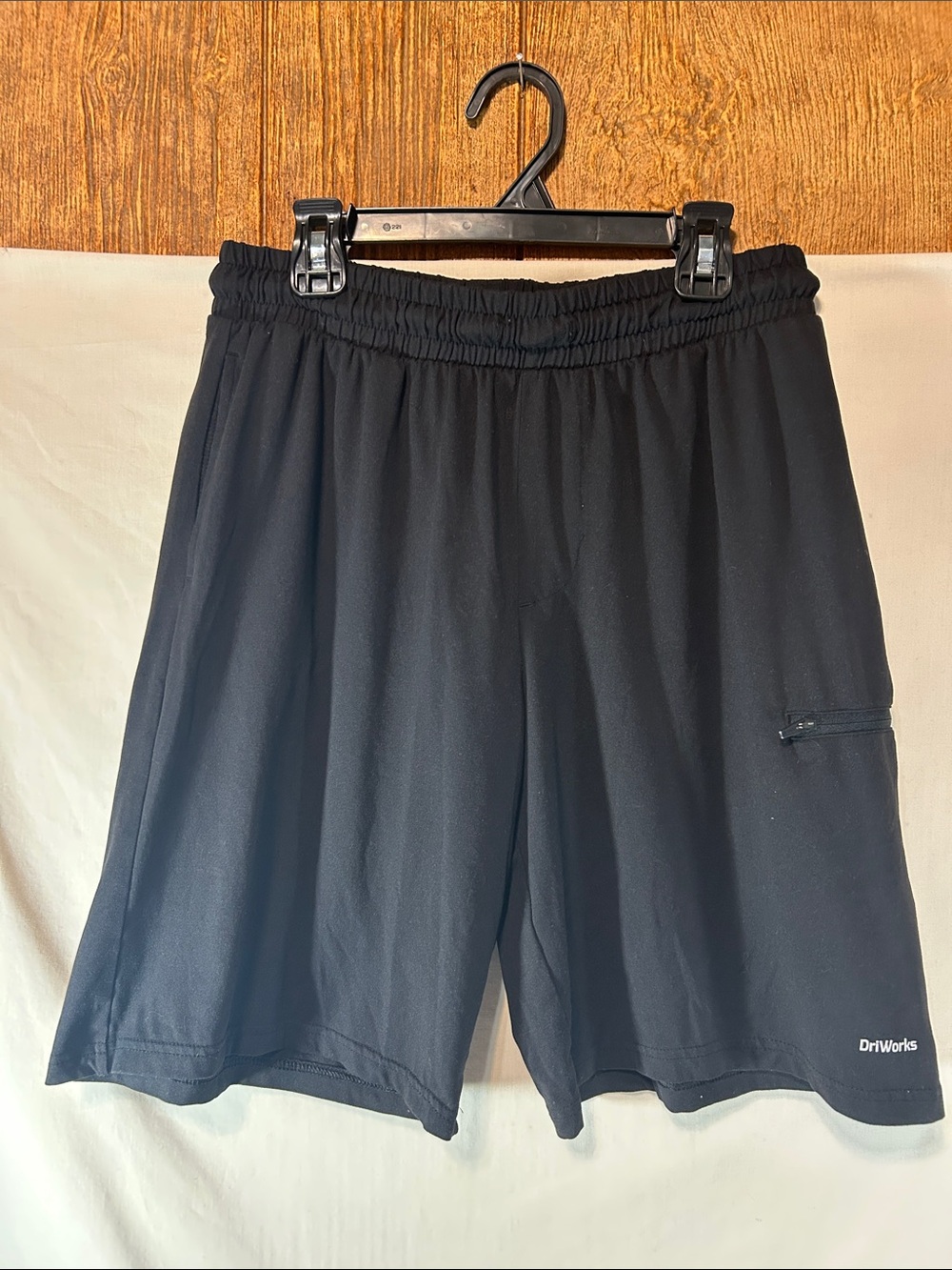 Athletic Works Black Men’s Athletic Shorts with Zip Pocket